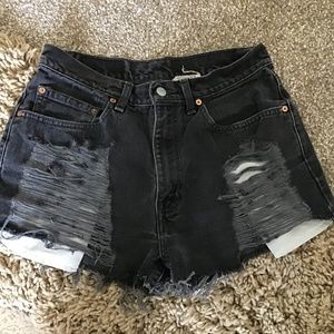 Levis 505 Distressed Shorts